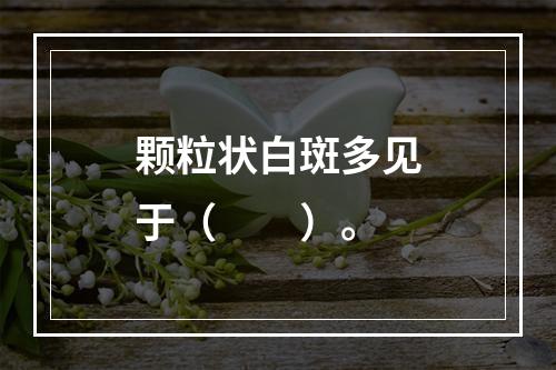 颗粒状白斑多见于（　　）。