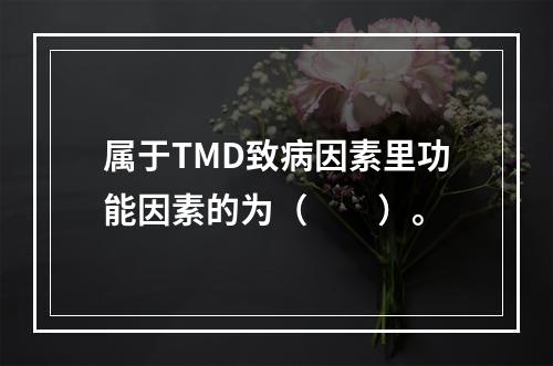 属于TMD致病因素里功能因素的为（　　）。