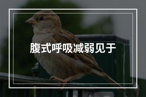 腹式呼吸减弱见于