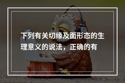 下列有关切缘及面形态的生理意义的说法，正确的有