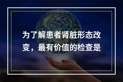 为了解患者肾脏形态改变，最有价值的检查是