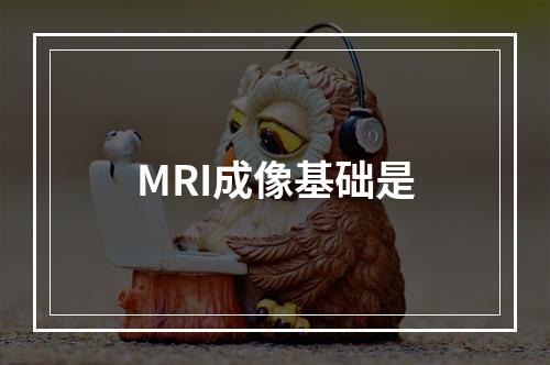 MRI成像基础是