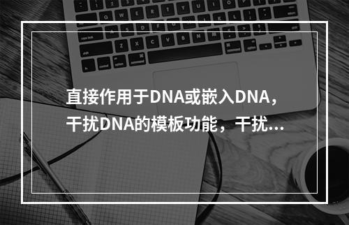 直接作用于DNA或嵌入DNA，干扰DNA的模板功能，干扰转录