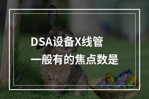 DSA设备X线管一般有的焦点数是