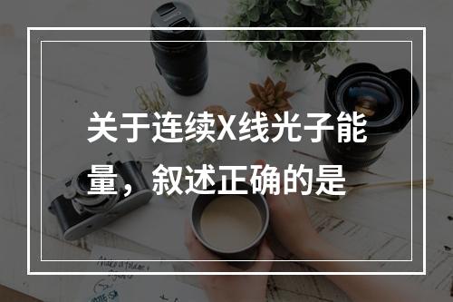 关于连续X线光子能量，叙述正确的是