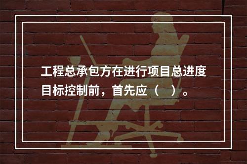 工程总承包方在进行项目总进度目标控制前，首先应（　）。