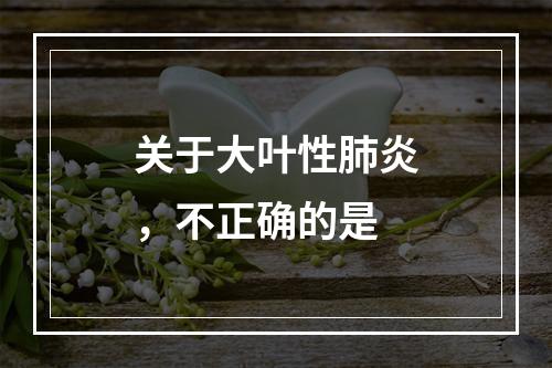 关于大叶性肺炎，不正确的是