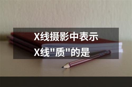 X线摄影中表示X线