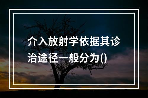 介入放射学依据其诊治途径一般分为()