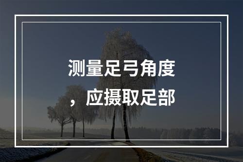 测量足弓角度，应摄取足部