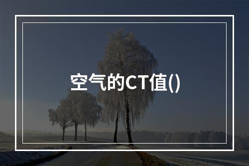 空气的CT值()