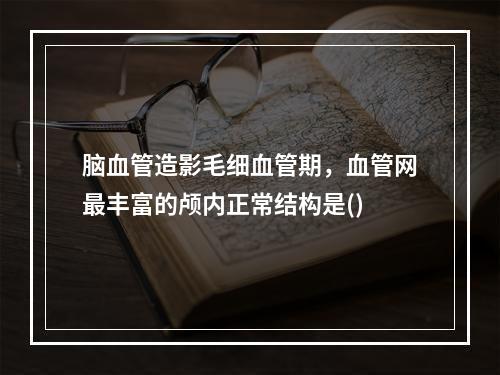 脑血管造影毛细血管期，血管网最丰富的颅内正常结构是()