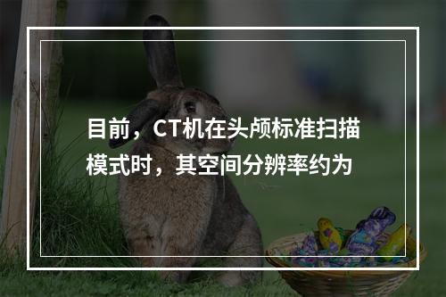 目前，CT机在头颅标准扫描模式时，其空间分辨率约为