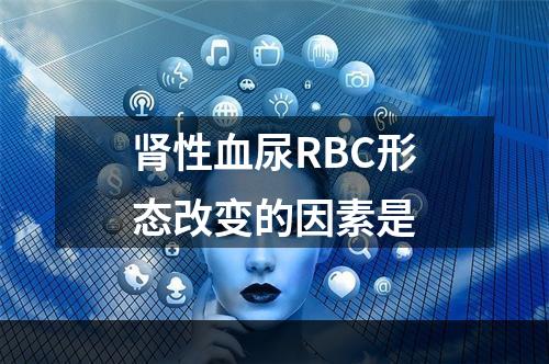 肾性血尿RBC形态改变的因素是