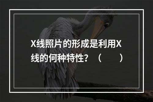 X线照片的形成是利用X线的何种特性？（　　）