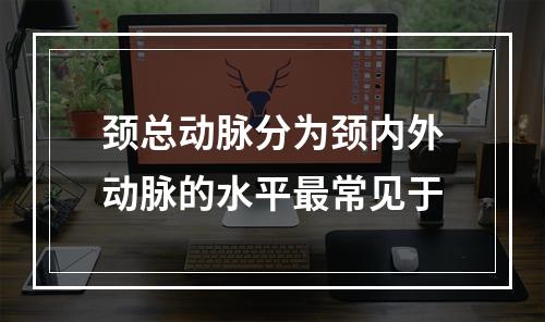 颈总动脉分为颈内外动脉的水平最常见于