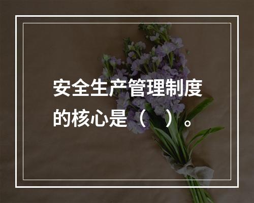 安全生产管理制度的核心是（　）。