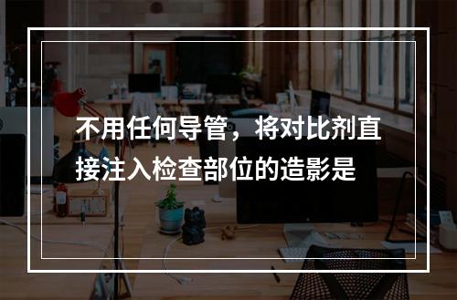 不用任何导管，将对比剂直接注入检查部位的造影是