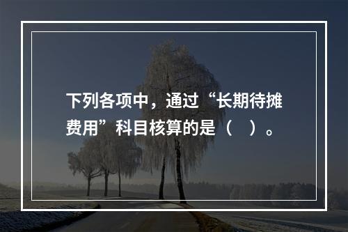 下列各项中，通过“长期待摊费用”科目核算的是（　）。