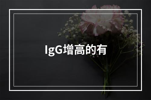 IgG增高的有