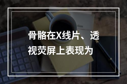 骨骼在X线片、透视荧屏上表现为