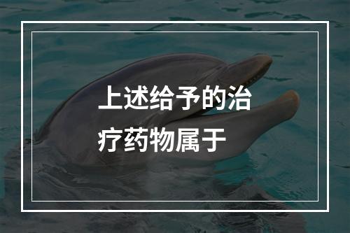 上述给予的治疗药物属于