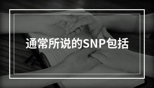 通常所说的SNP包括