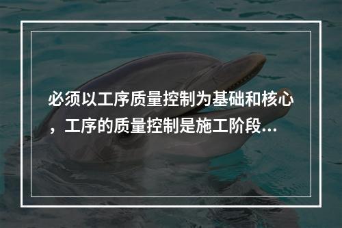 必须以工序质量控制为基础和核心，工序的质量控制是施工阶段质量