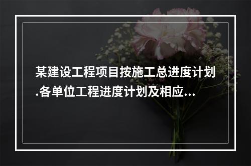 某建设工程项目按施工总进度计划.各单位工程进度计划及相应分部