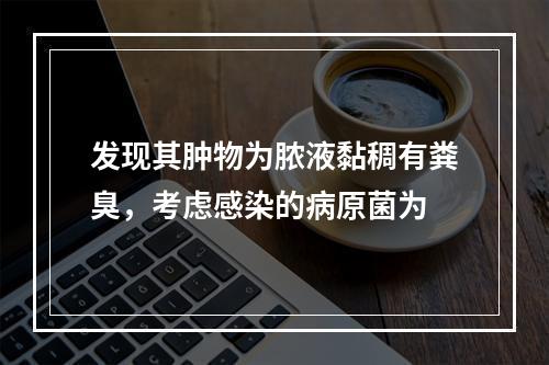 发现其肿物为脓液黏稠有粪臭，考虑感染的病原菌为