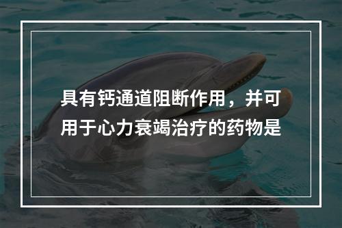 具有钙通道阻断作用，并可用于心力衰竭治疗的药物是