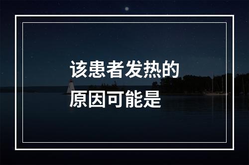 该患者发热的原因可能是