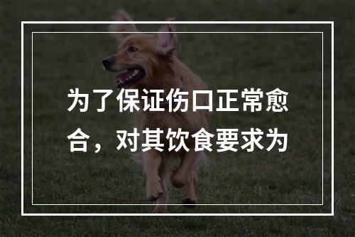 为了保证伤口正常愈合，对其饮食要求为