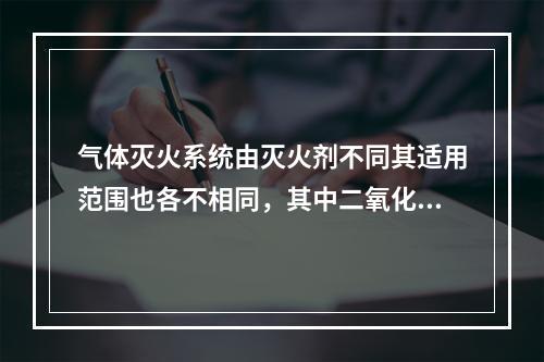 气体灭火系统由灭火剂不同其适用范围也各不相同，其中二氧化碳和