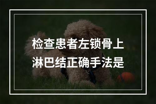 检查患者左锁骨上淋巴结正确手法是