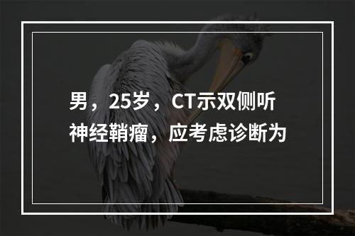 男，25岁，CT示双侧听神经鞘瘤，应考虑诊断为