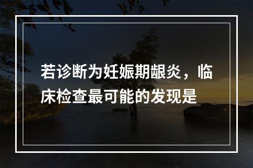 若诊断为妊娠期龈炎，临床检查最可能的发现是