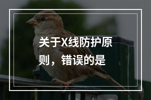 关于X线防护原则，错误的是