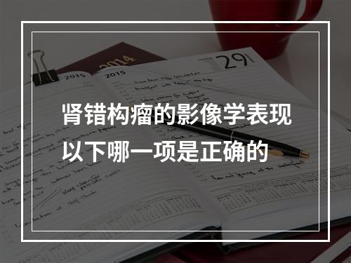 肾错构瘤的影像学表现以下哪一项是正确的