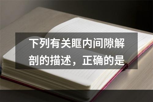 下列有关眶内间隙解剖的描述，正确的是