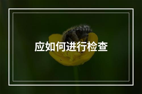 应如何进行检查