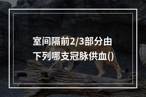 室间隔前2/3部分由下列哪支冠脉供血()