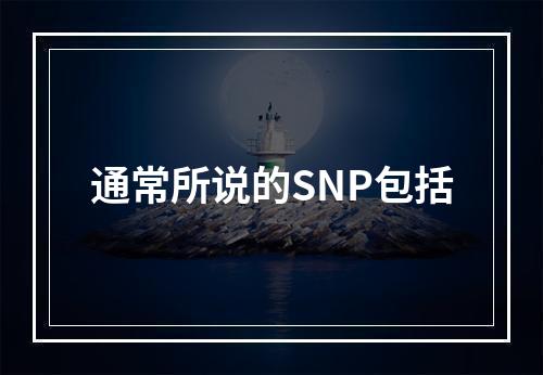 通常所说的SNP包括