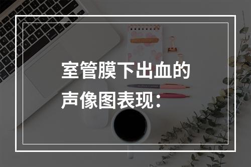 室管膜下出血的声像图表现：