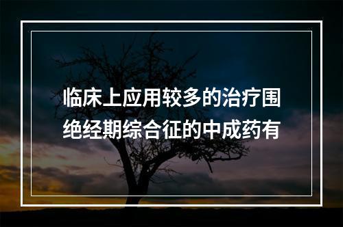 临床上应用较多的治疗围绝经期综合征的中成药有