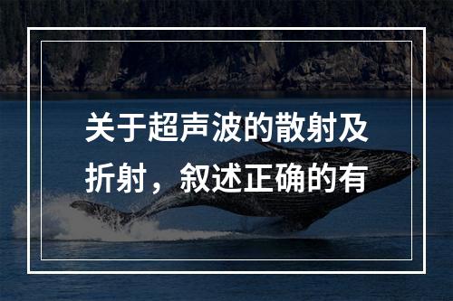 关于超声波的散射及折射，叙述正确的有