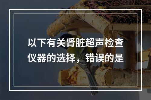 以下有关肾脏超声检查仪器的选择，错误的是