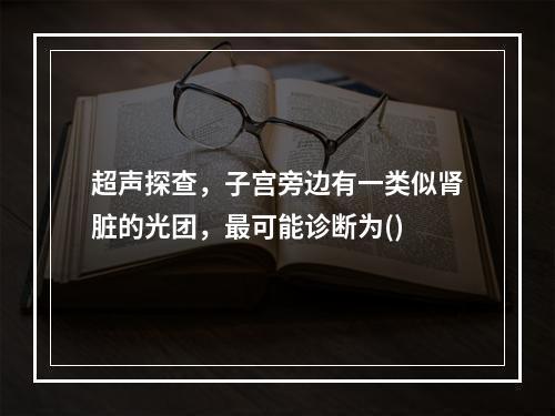 超声探查，子宫旁边有一类似肾脏的光团，最可能诊断为()