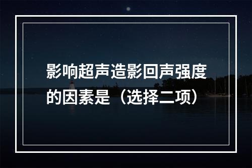 影响超声造影回声强度的因素是（选择二项）