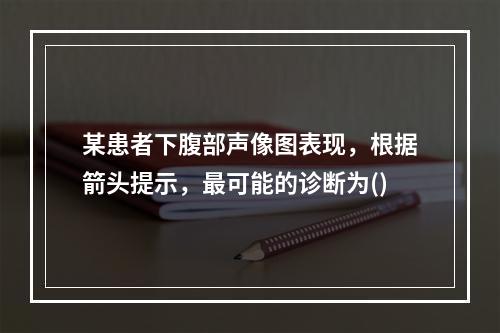 某患者下腹部声像图表现，根据箭头提示，最可能的诊断为()